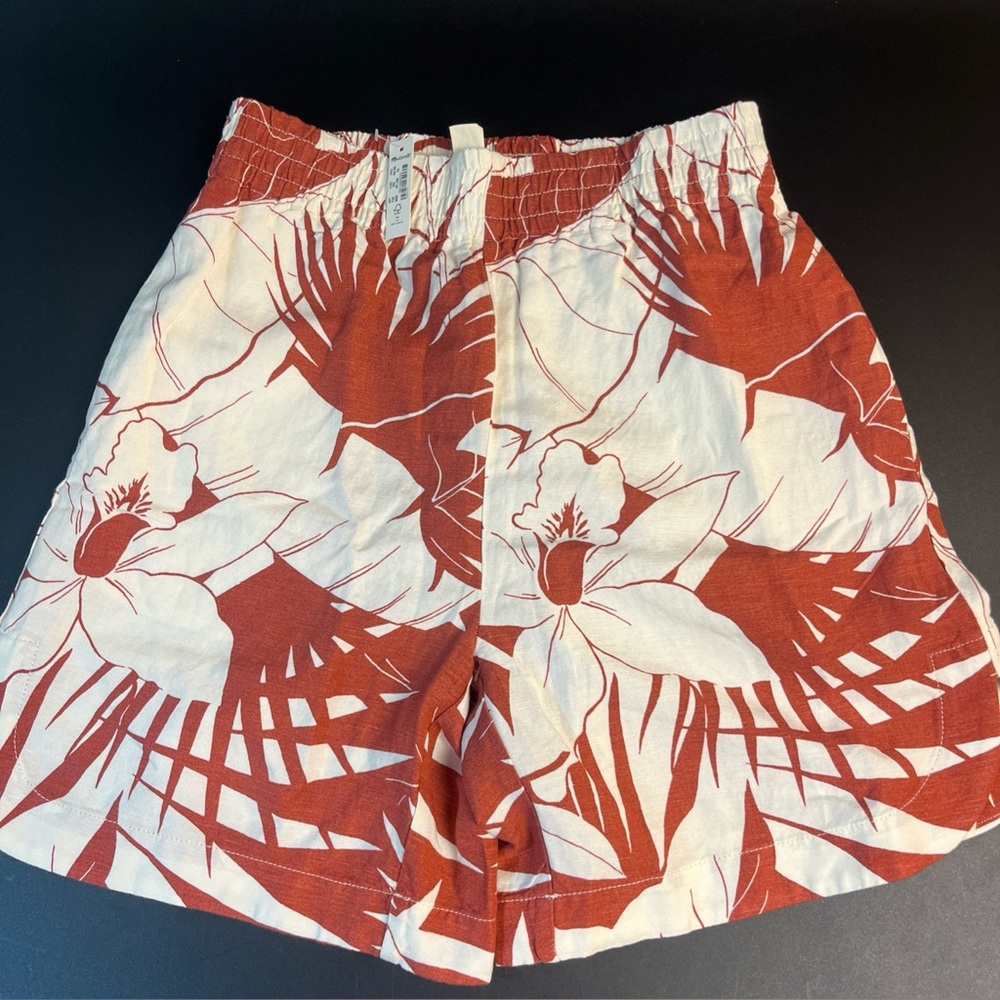 Madewell Red and White Patterned Shorts